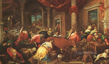 Jacopo Bassano Painting - The Purification Of The Temple Jacopo Bassano
